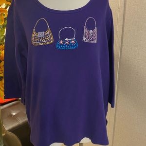 Bedazzled purple Quacker factory top